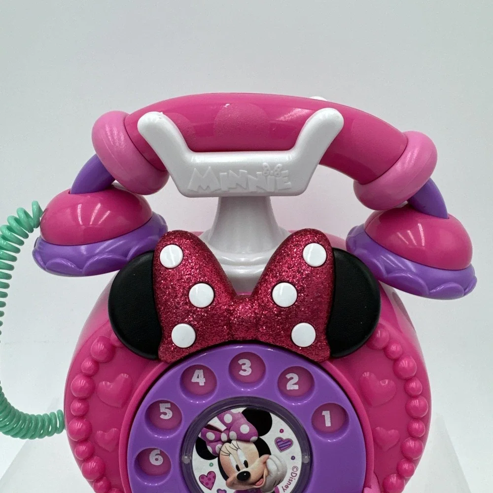 Disney Junior Minnie Mouse Ring Me Rotary Phone Pink Lights &‎ Sounds